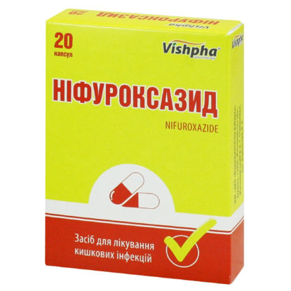 Світлина Ніфуроксазид капсули 200 мг №20(10Х2)